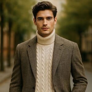 Hart Schaffner & Marx Sport Coat Men’s 42L Wool Glen Plaid 3 Button Jacket USA